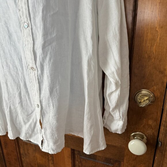 NWT H&M White Natural Linen Button-Down Blouse Size 3XL - Picture 5 of 16